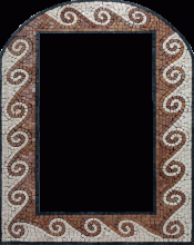 Arched Top & Red Waves Mirror Border Mosaic