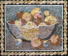 Fruit Basket Still Life Knots Border Backsplash  Mosaic