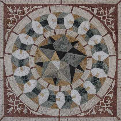 Cubic Star Square Wall or Floor Tile Art Mosaic