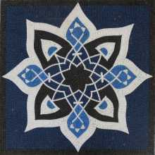 Oriental Blue Design Square Mosaic
