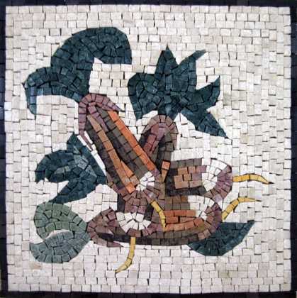 Large Fruit & Leaves Square Backsplash Mosaic