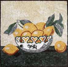 Bowl of Lemons Square Kitchen Backsplash Mosaic