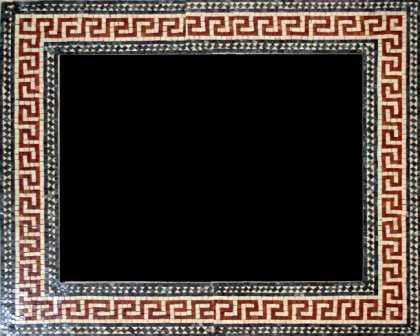 Red Spiral Squares Mirror Border Mosaic