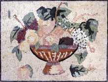Light-Colored Fruit Bowl Still Life Backsplash Mosaic