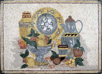 Jugs & Fruit Bowl Still Life Kitchen Backsplash Mosaic