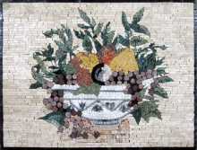 Fruits & Leaves Bowl Kitchen Backsplash Mosaic
