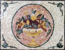 Fruit Bowl Medallion in Rectangular Backsplash Mosaic