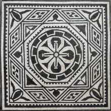Black & White Square Rhombus Circle Cross  Mosaic
