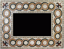 Black Orange Yellow Circles Mirror Border Mosaic