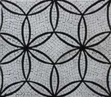 Interlocking Circles Flower Pattern Mosaic Floor Wall