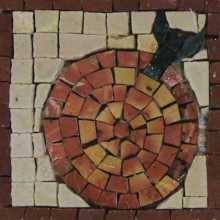 Large Orange Kitchen Backsplash Mosaic