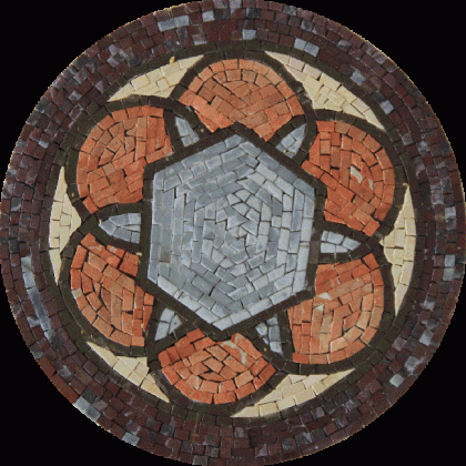 IN709 Round Geometrical Motif  Mosaic