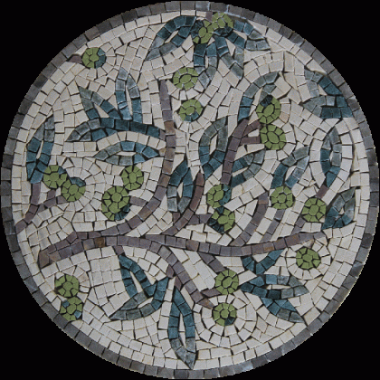 IN712 Green Olives Gorgeous Round Kitchen Art  Mosaic