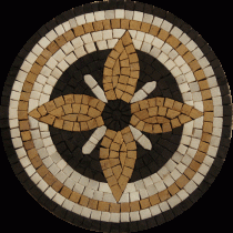 IN728 Round Flower Accent Wall Floor Inlay Tile  Mosaic