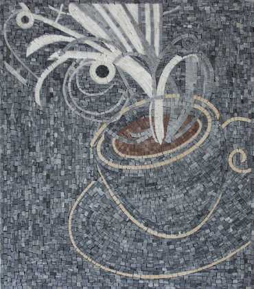 Hot Coffee Mug Artistic Kitchen Backsplash Mosaic