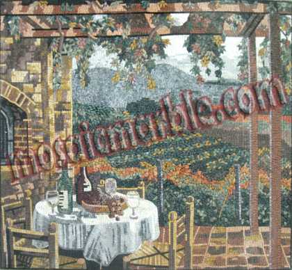 LS9 Beautiful pastoral setting under grape vines Mosaic