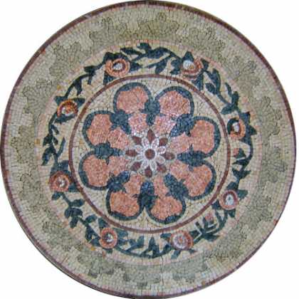 MD166 Medallion Flower  Mosaic