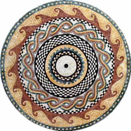 MD168 Earth colors circular waves design Mosaic