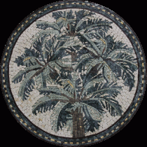 MD1913 Beautiful Round Medallion Big Tree Tile  Mosaic