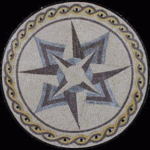 MD1952 Abstract Star Design round Medallion  Mosaic