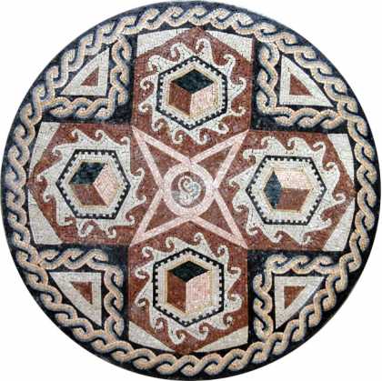 MD229 shapes & braids medallion Mosaic