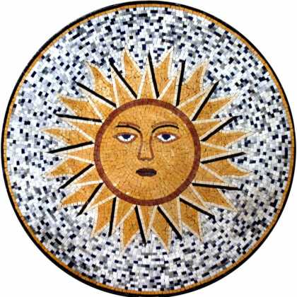 MD352 Sun face on dotted background Mosaic