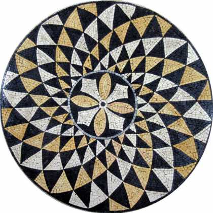 MD510 Black & Gold elegant fan design Mosaic