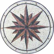 MD604 faded brick & black compass Mosaic