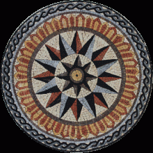MD662 Star Compass Nautical Ancient Mosaic