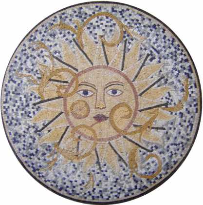 MD71 Sun face on dotted background Mosaic