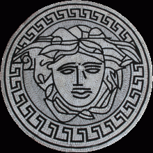 MD713 Classic Versace Round Medallion Greek Key  Mosaic