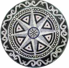 MD73 Black & White Compass Mosaic