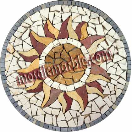 MD784 Cracked marble style sun Mosaic