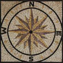 Small Mosaic Compass Backsplash