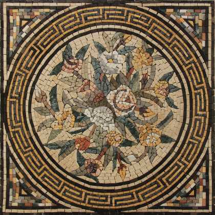 Square Floor Tile Mosaic Bouquet