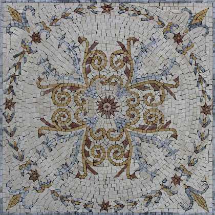 Square Ancient Mosaic Floor Tile