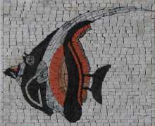 Angel Fish with Orange Details Mosaic Art