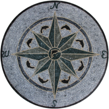 Floor Medallion Dolphin Compass Mosaic