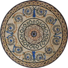 Round Boho Garden Floor Mosaic