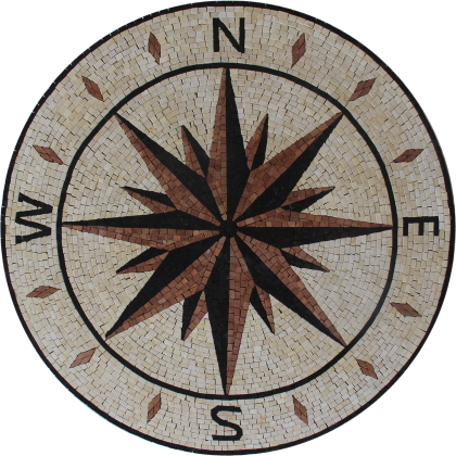 Brick Colors Compass Mosaic Tile