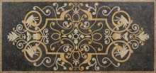 Classic Black and Yellow Floor Mosaic Rug