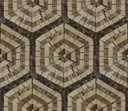 Repetitive Hexagon Floor Tile Mosaic