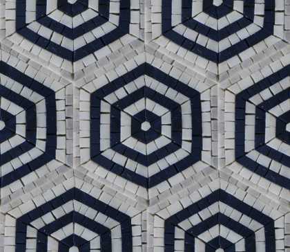 Repetitive Hexagon Mosaic Wall Tile