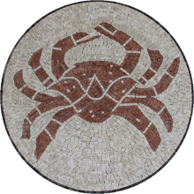Crab Round Mosaic Motif