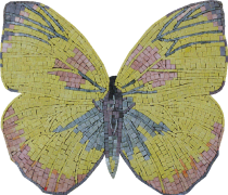 Beautiful Yellow Butterfly Kiss  Mosaic