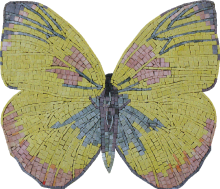 Beautiful Yellow Butterfly Kiss Mosaic