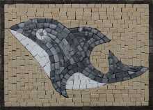Grey Dolphin Mosaic Tile Insert