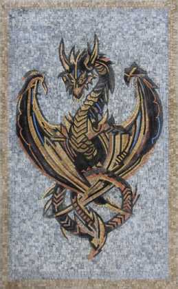 Dragon Wall Art Vertical Mosaic Mural