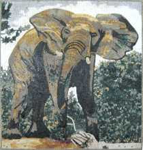 Elephant in Nature Square Mosaic