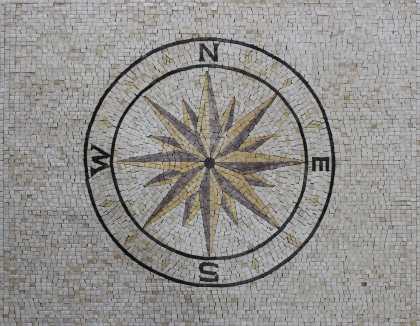 Mosaic Compass Floor Rug